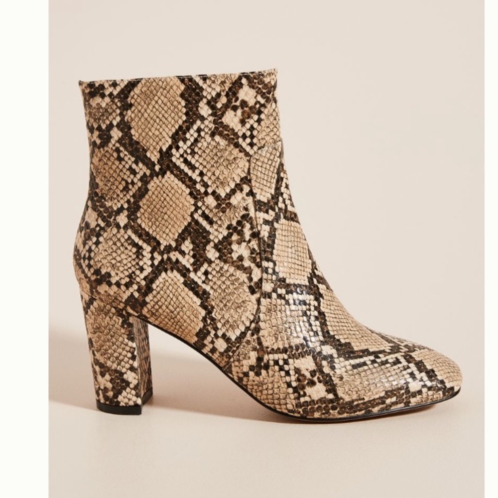 Matiko Anthropologie snakeskin booties